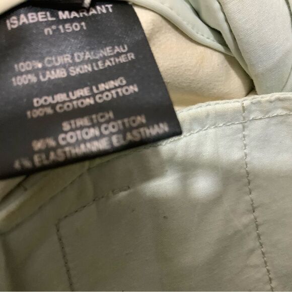 ISABEL MARANT gray  Lambskin Leather skinny Leg Pants 36 US 4 - Picture 12 of 13